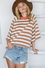 Stripe Print Loose Fit Top