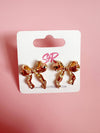 Golden Ribbon Bow Stud