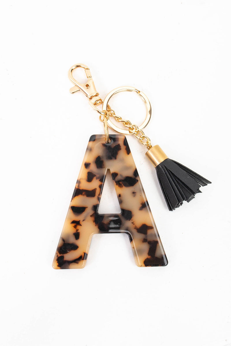 Chunky Acetate Letter Key Chain