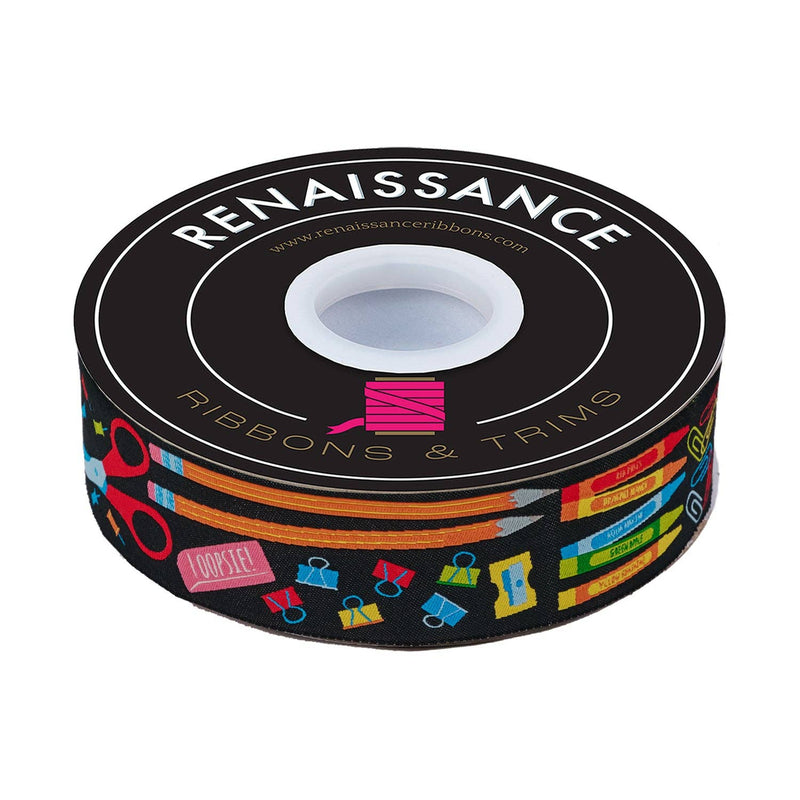 My School Supplies - 1-1/2" width - Back to School by Stacy Iest Hsu - 15 Yard Spool