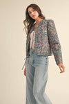 QUILTED PAISLEY PRINT JACKET