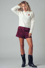 Suede High-Rise Tailored Shorts