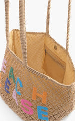 Beach Please Beaded Macrame Jute Tote