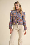 QUILTED PAISLEY PRINT JACKET