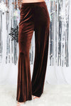 Velvet Straight Wide-Leg High Rise Pants VP81978A