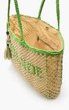 Poolside Jute Macrame Tote in Beige & Green