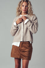 Faux Suede Mini Skirt with Inner Shorts