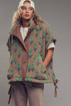 Oversized Floral Sherpa Fleece Vest