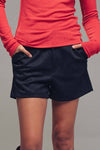 Suede High-Rise Tailored Shorts
