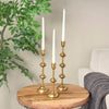 Contemporary Gold Metal Candle Holder Set of 3