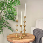 Contemporary Gold Metal Candle Holder Set of 3