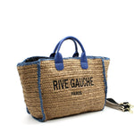 CROCHET RIVE GAUCHE bicolor woven tote bag