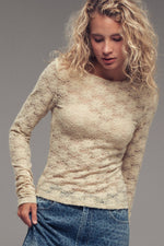 Romantic Floral Stretch Lace Layering Top