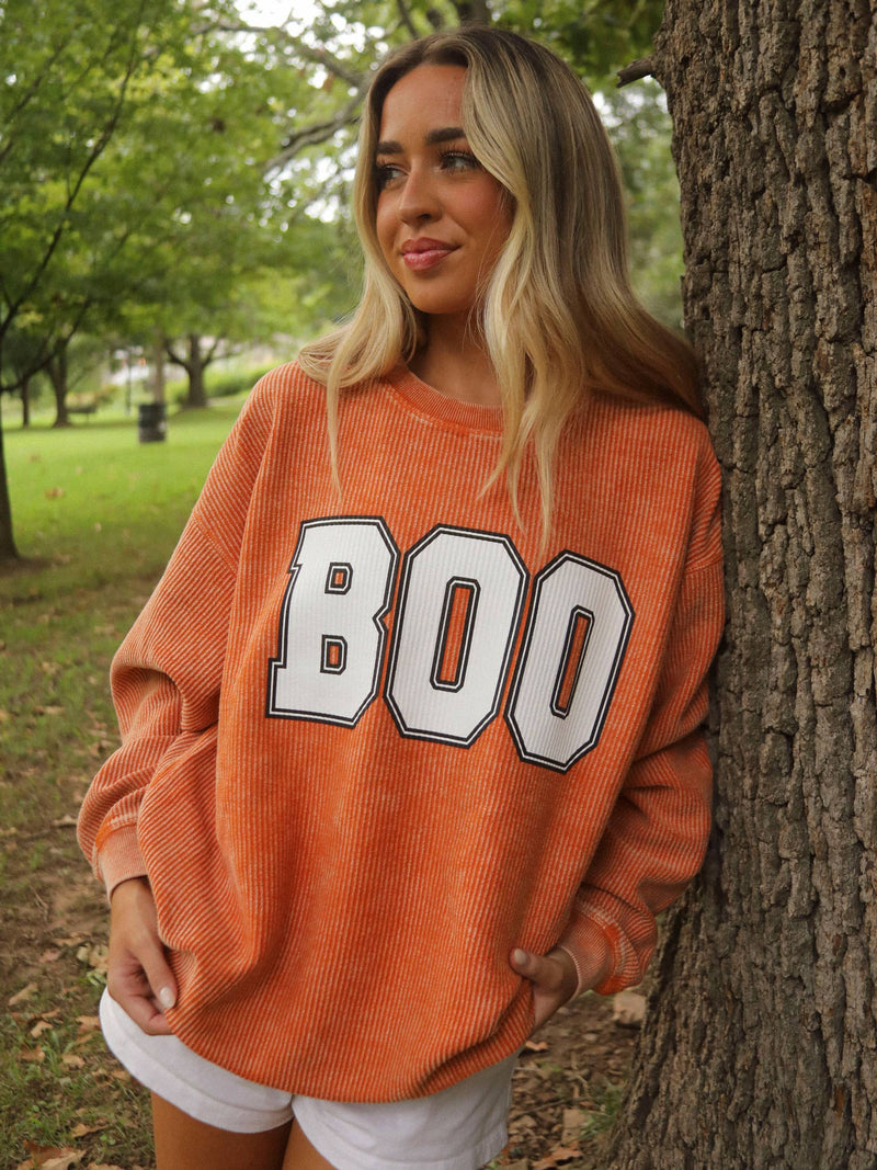 BOO CORDED SWEATSHIRT