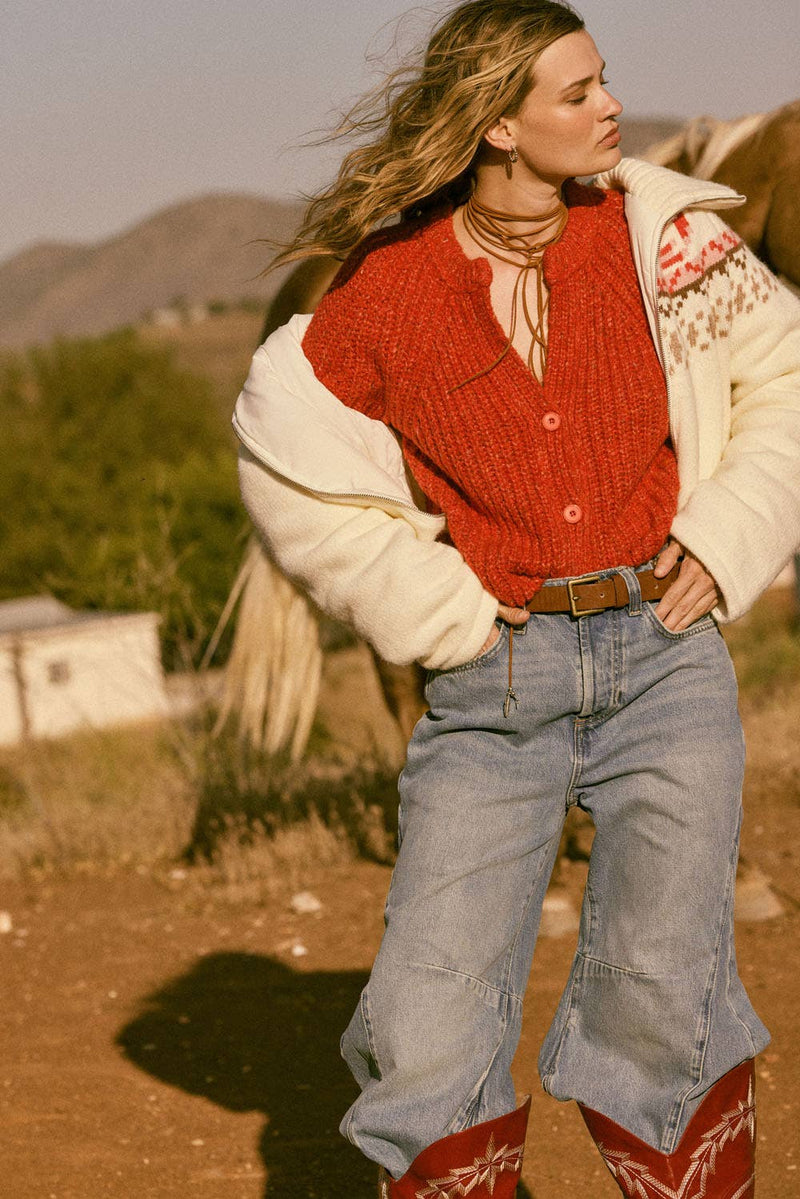 Confetti Button-Front Cardigan Sweater