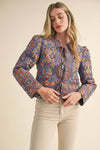 QUILTED PAISLEY PRINT JACKET