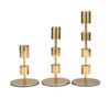 Contemporary Gold Aluminum Metal Candle Holder Set of 3