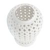 Ceramic Intricate Cut Out Lidded Jar - White, 24 in.