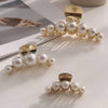 PEARL ALLOY GOLD HAIR CLAW CLIPS