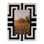 Resin Wood Geometric Pattern Photo Frame - Black, 4x6 in.