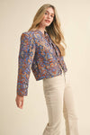 QUILTED PAISLEY PRINT JACKET