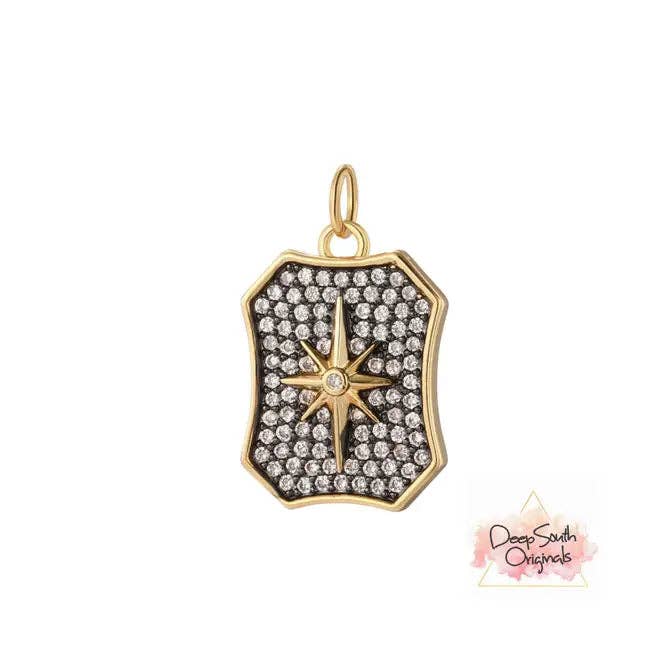 Black Pave Starburst Charm