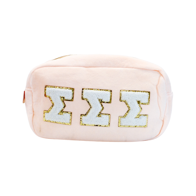 Chenille Sorority Cosmetic Bag