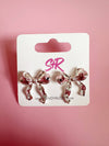 Silver Ribbon Bow Stud