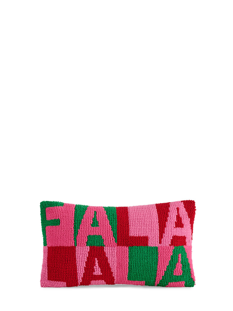 "FA LA LA" TUFTED PILLOW,MULTI