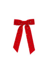 VELVET AND RHINESTONES BOW CLIP