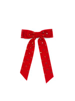 VELVET AND RHINESTONES BOW CLIP