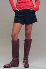 Suede High-Rise Tailored Shorts