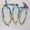 Scarf Necklace ~ Blue Horse Pattern