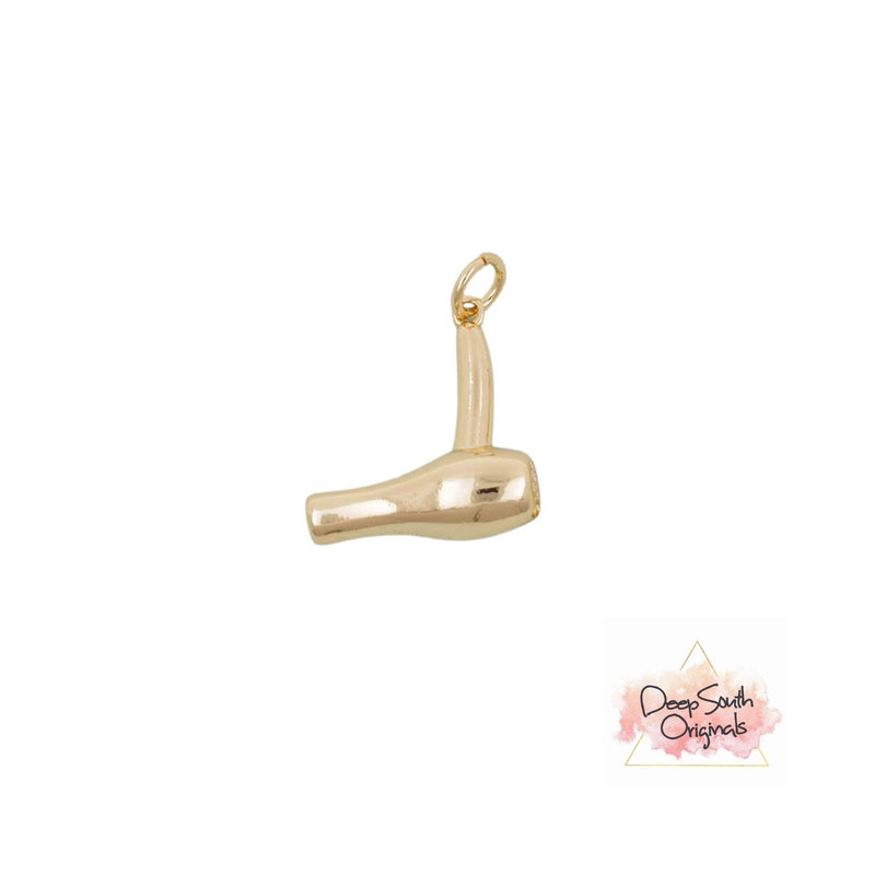 Hair Dryer Charm -Gold Filled