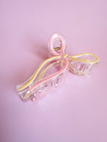 Peach and Pink Bow Clip