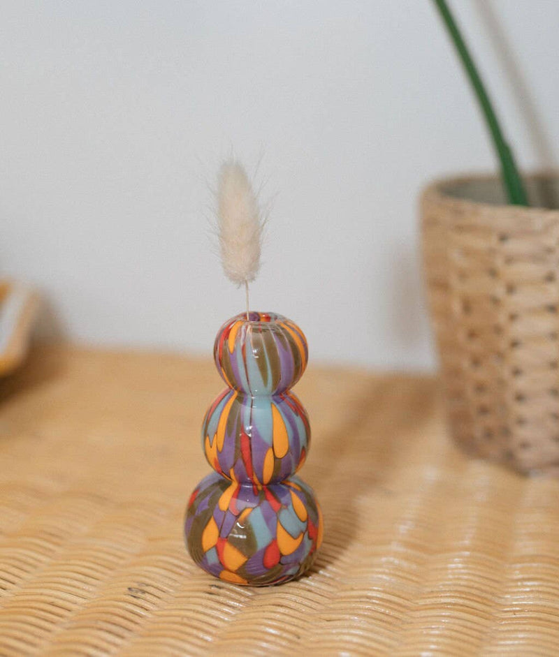 Glass Blown Jester Mini Vase: Bud Vase