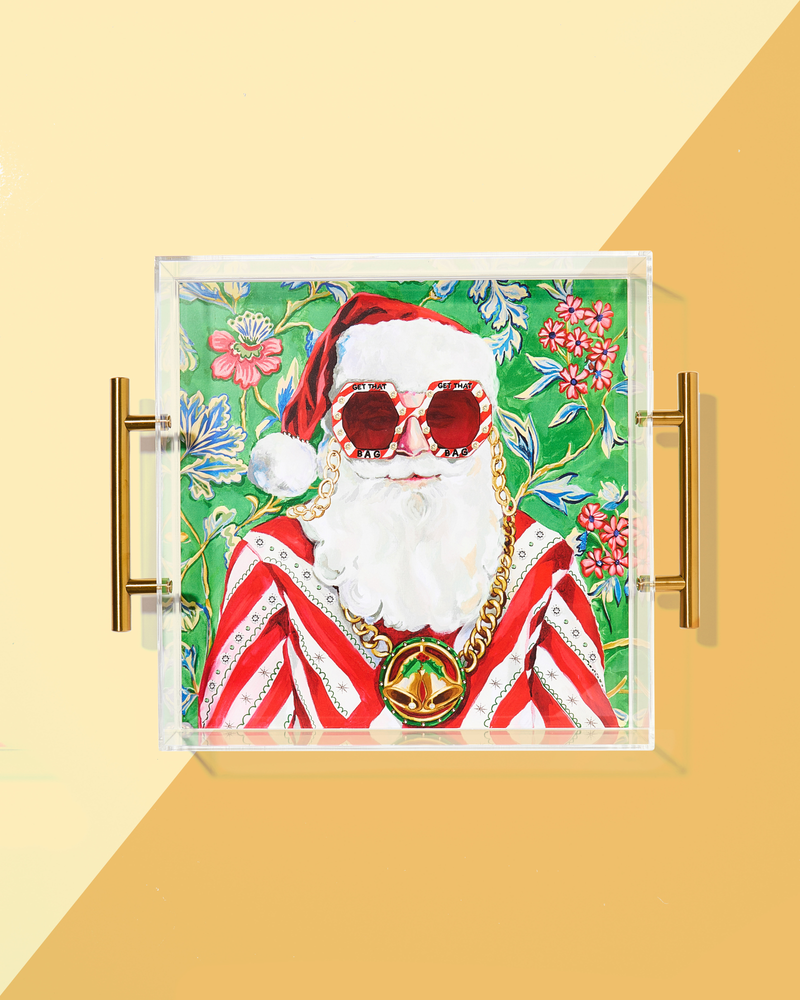 Swanky Santa Large Acrylic Tray