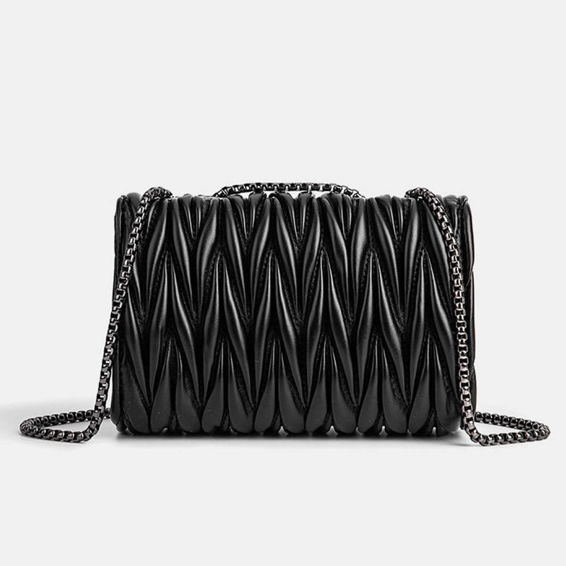 PLEATED CHAIN BAG ONE SHOULDER CROSSBODY