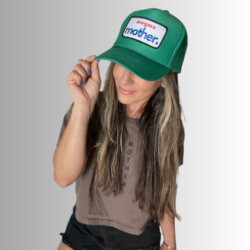 Strong as a mother™ Patch Trucker Hat - Kelly Green