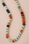 Natural Agate Glass Semi-Precious Bead Necklace