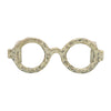 Metal Abstract Eyeglasses Sculpture Home Decor - Gold, 3 in.