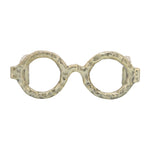 Metal Abstract Eyeglasses Sculpture Home Decor - Gold, 3 in.