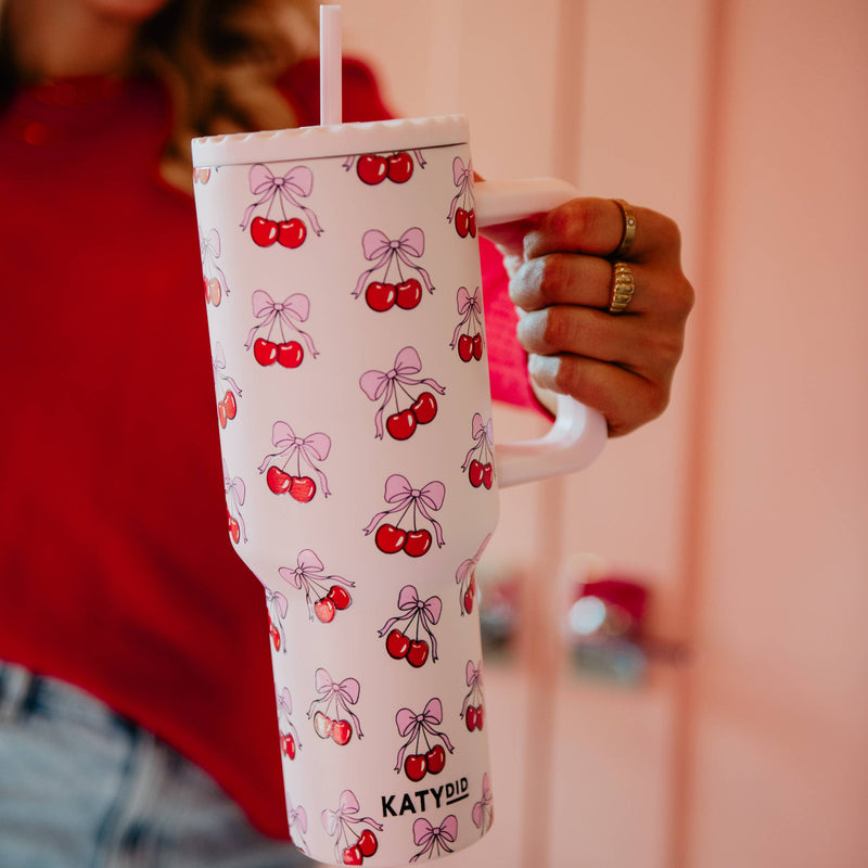 Cherry Bow 38 Oz Tumbler Cup