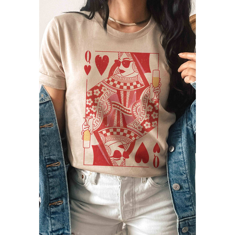 CHAMPAGNE QUEEN OF HEARTS Graphic Tee