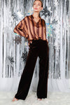 Velvet Straight Wide-Leg High Rise Pants VP81978A