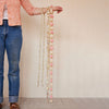 72"x 1 1/2" Pink+white, Glass Ornament Garland