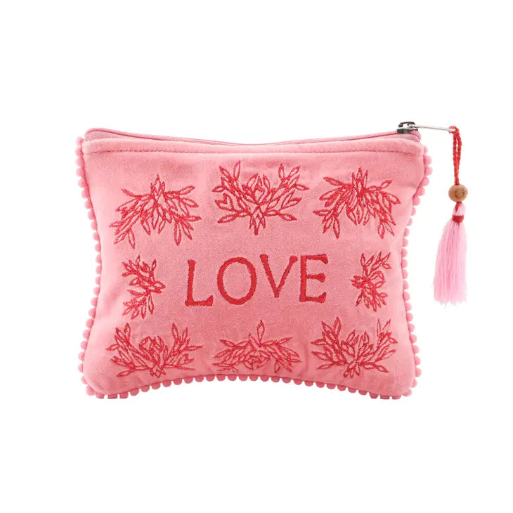 Love Embroidered Pouch