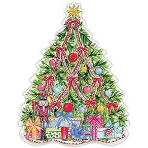 Handpainted Christmas Tree with Gifts Posh Die-Cut Placemat