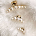 PEARL ALLOY GOLD HAIR CLAW CLIPS