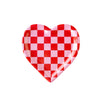 Checkered Heart Shaped Paper Plate